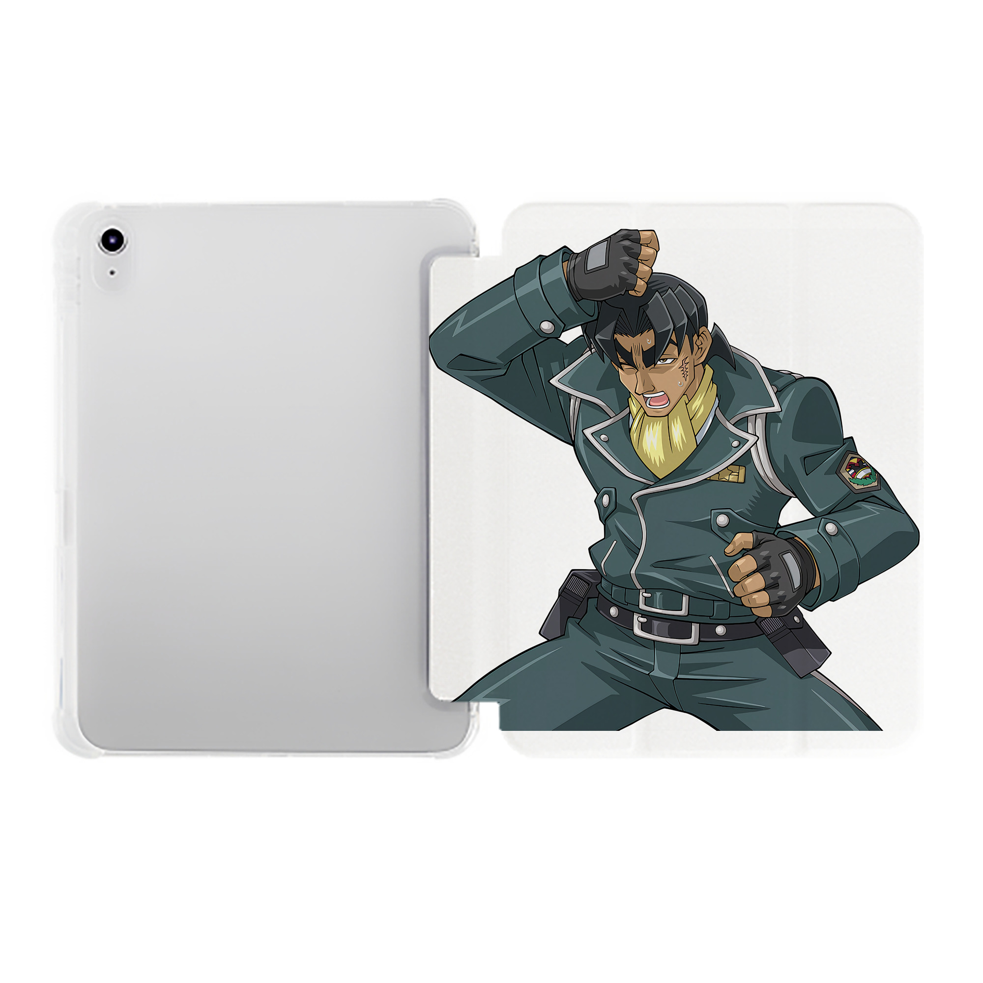 （画像用） 遊☆戯☆王 Yu-Gi-Oh! IPad ケース ペン収納付き 三つ折りスタンド PUレザー×シリコン 対応機種9.5/10.5/10.9インチ